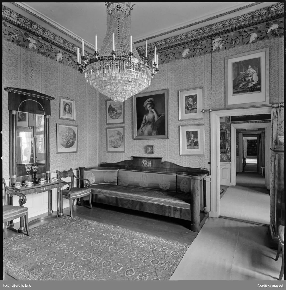 Tyresö slott, interiör, Tyresö socken, Södermanland. - Nordiska museet ...