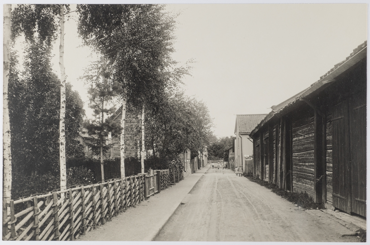 Örebro motiv, Jordgatan söderut från Rudbecksgatan.
Bilden är troligen tagen ca 1903.