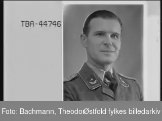 Portrett av tysk soldat i uniform,  luftwaffeofiser, Karl Schön.