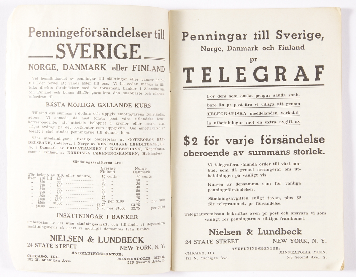 Svensk almanacka och kalender 1933 för utlandssvenskar bosatta i USA.

Inskrivet i huvudkatalogen 1997.