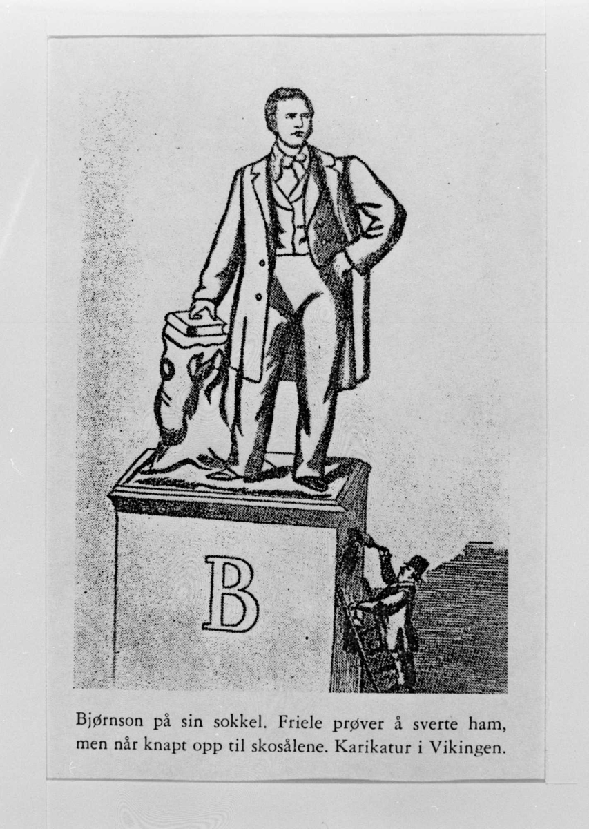 Karikatur, Bjørnson, statue,