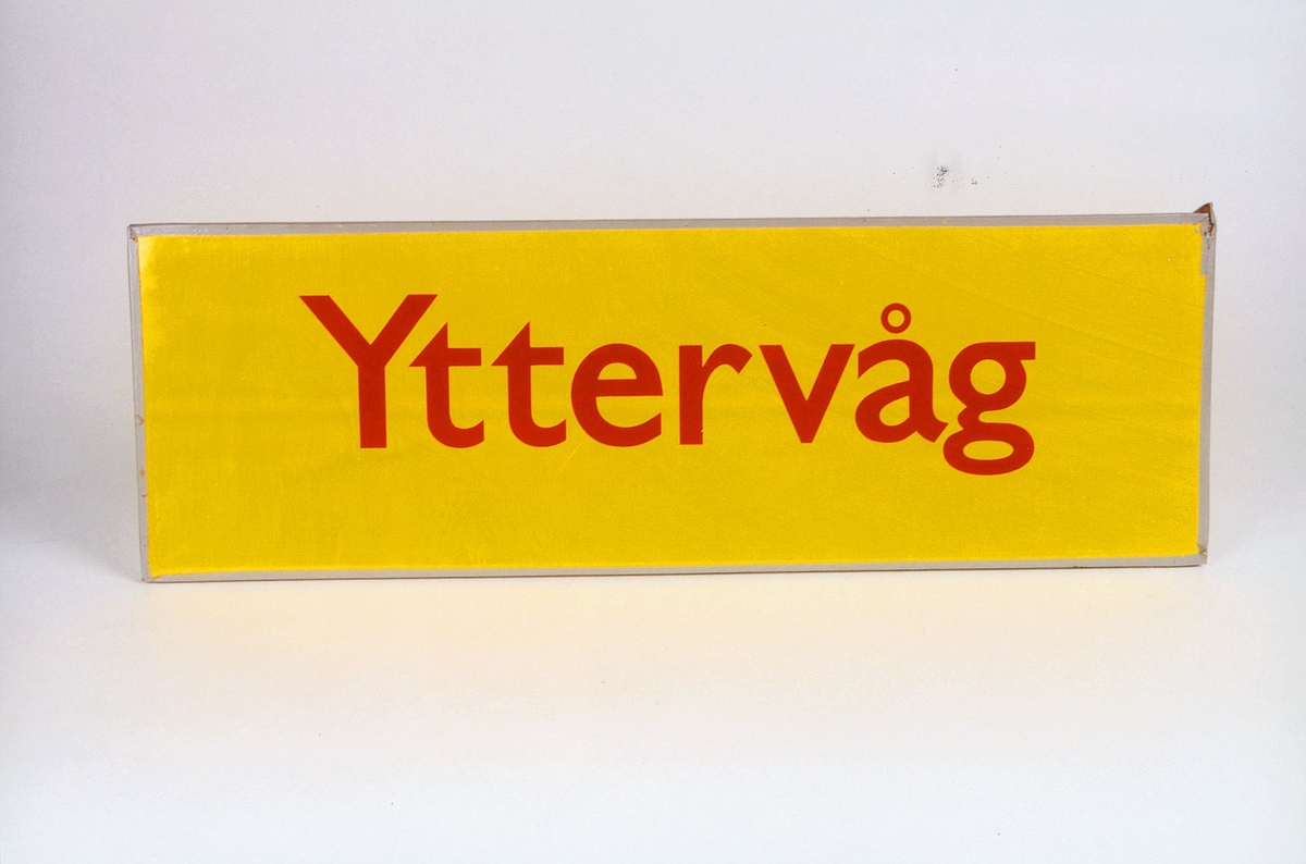 Postmuseet, gjenstander, skilt, stedskilt, stedsnavn, Yttervåg.