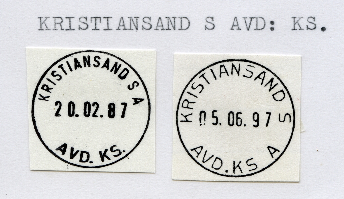 Stempelkatalog  4600 Kristiansand, Vest-Agder