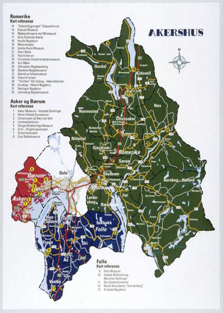 Kart over Akershus, repro. 