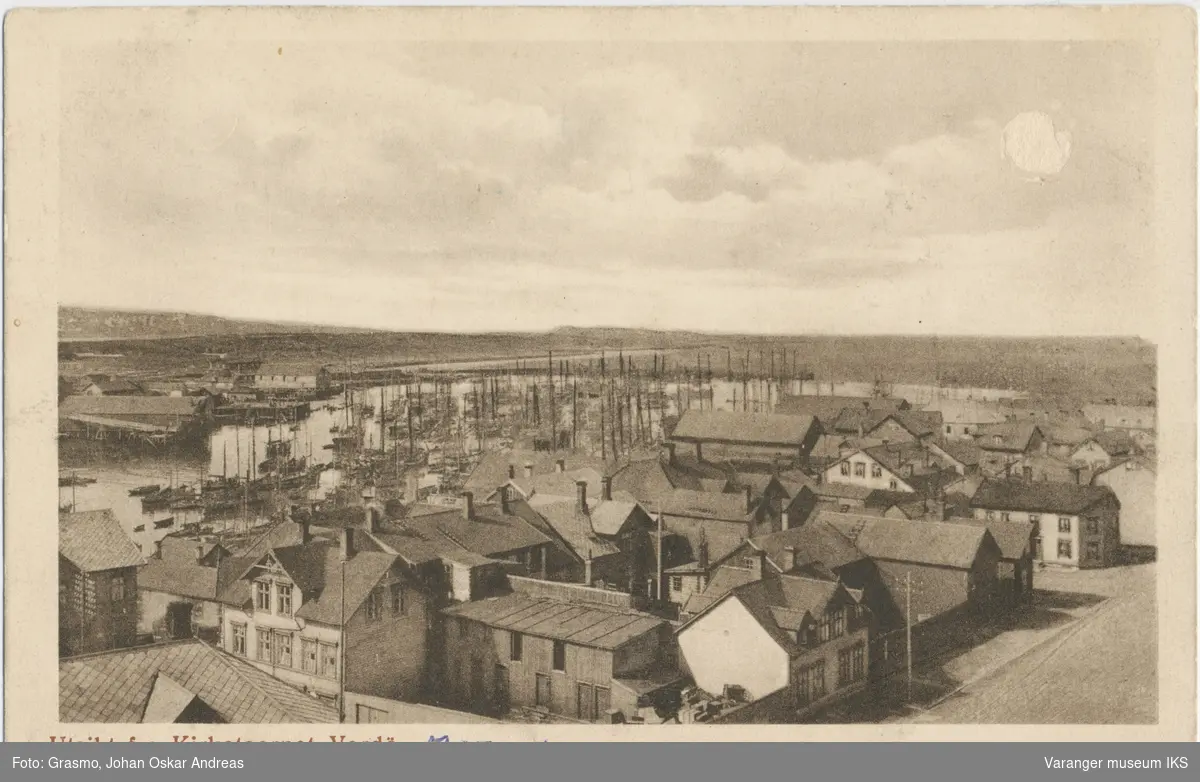 Postkort, Nordre Våg sett fra kirketårnet, før 1913
