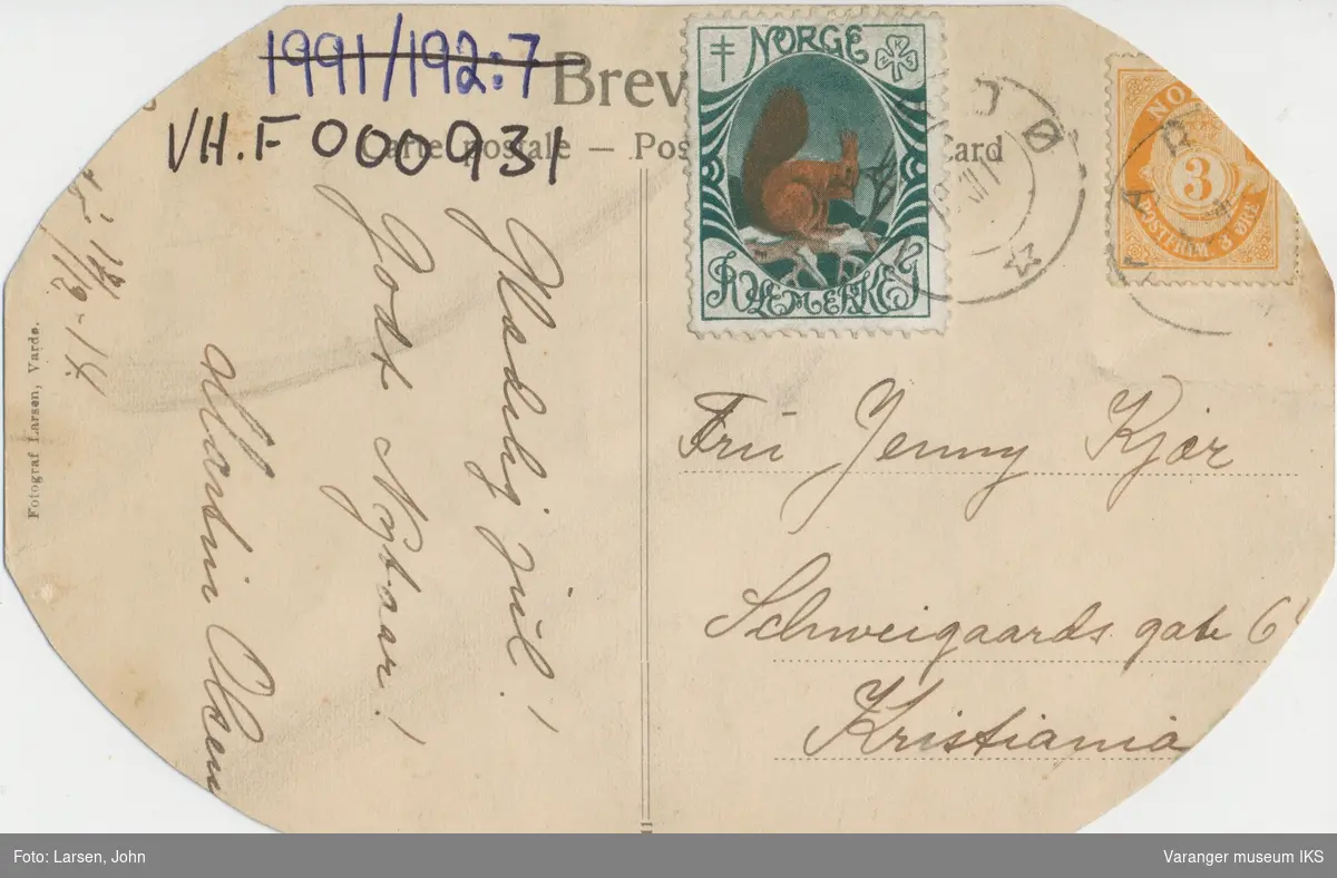 Postkort, Vardø sett fra Domen, ca. 1900