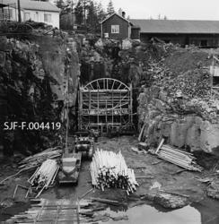 Fra bygginga av inntaket eller tilløpstunnelen til Geithusfo