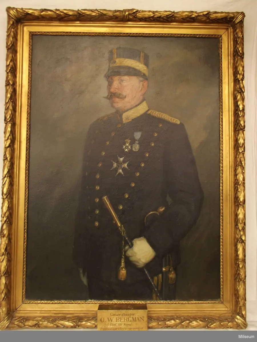 Oljemålning föreställande generalmajor O.W.Bergman, chef för Kungl. Positionsartilleriregementet 1911-1920.
