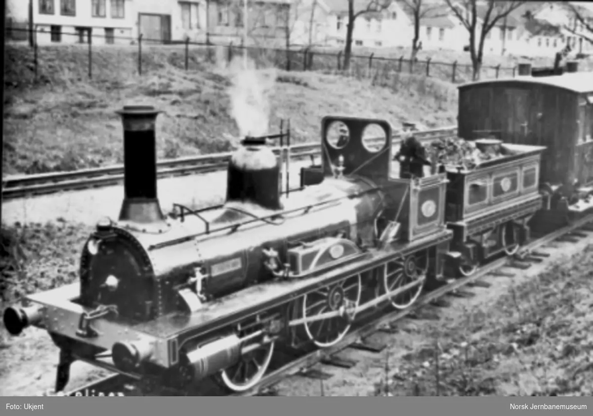 Damplokomotivet "Caroline" : type 2a nr. 17 med tog under jubileet