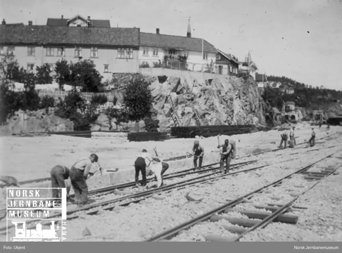 Pakking av sporet på Kragerø stasjon
