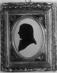 Mannsportrett, silhouett, som viser Hans Ernst Kinck, (1761-