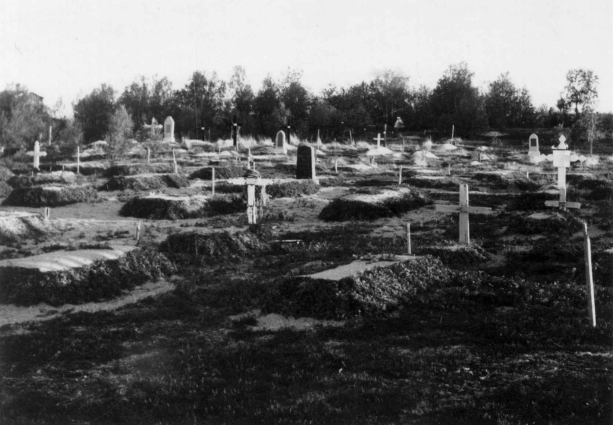 Gravlunden på Kautokeino kirkegård, 1948.