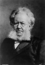 Portrett av Henrik Ibsen.  Fotografiet er tatt hos J. C. Sch