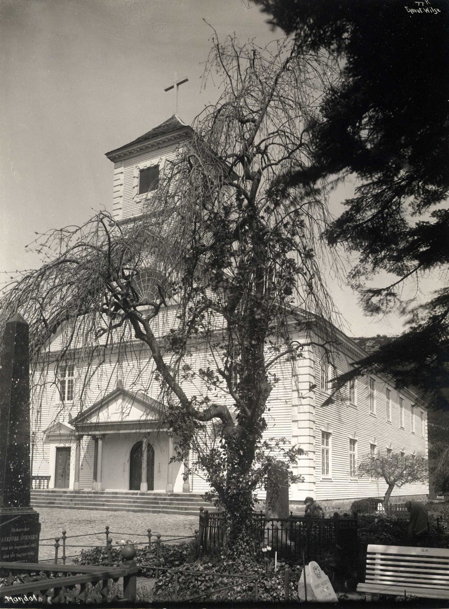 Mandal kirke, Mandal, Vest-Agder. Fotografert 1912.
