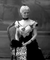 Portrett, kvinne i aftenkjole. Fru Sommerfeldt.