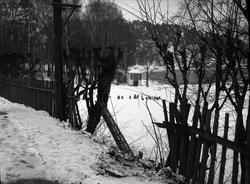 Drammensveien, Oslo. 26.11.1954. Dødssvingen ved Lysaker.