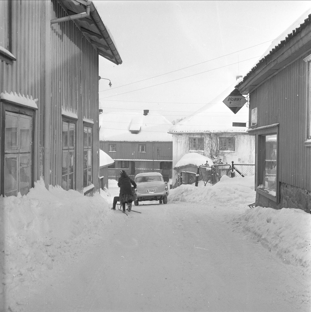 Son, Vestby, Akershus, 20.01.1959. Bebyggelse.