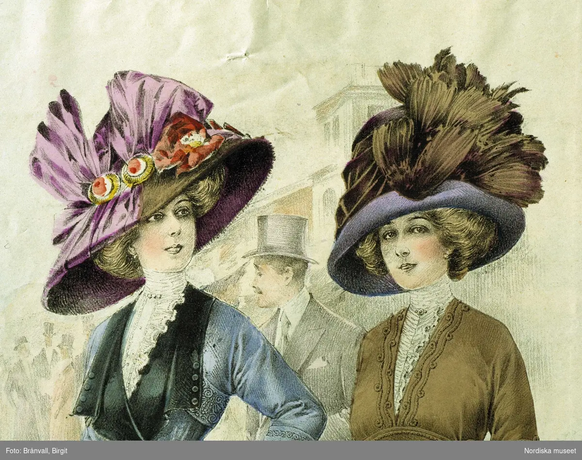 Mode. Hattar. Modeplansch från 1911. 
