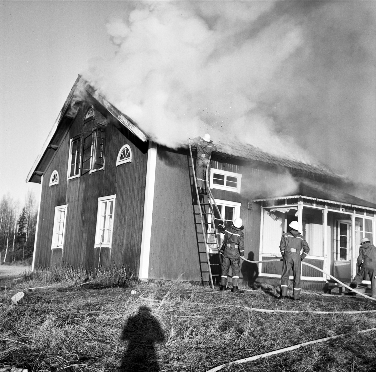 "Brand i Tierp på låtsas", Tierp, Uppland november 1973