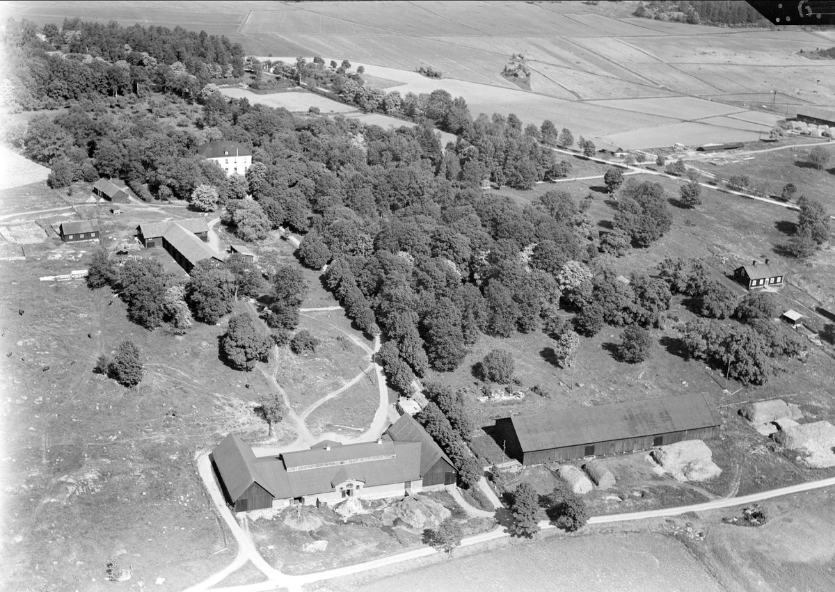 Flygfoto över Långtora och Långtora gård, Långtora socken, Uppland 1936