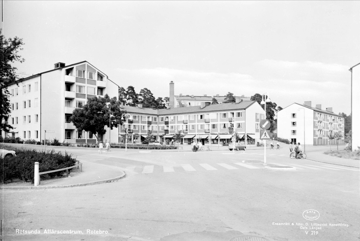 Rotsunda affärscentrum, Rotebro, Sollentuna socken, Uppland 1961