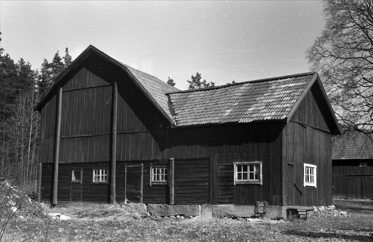 Ladugård, lada och redskapslider tillhörande Buddbo 2:1 i Ärentuna socken, Uppland 1976