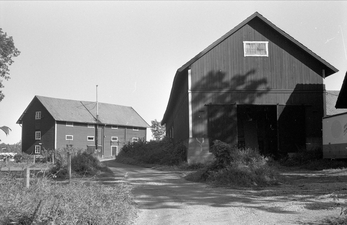 Magasin och redskapslider, Hagby gård, Almunge socken, Uppland 1987