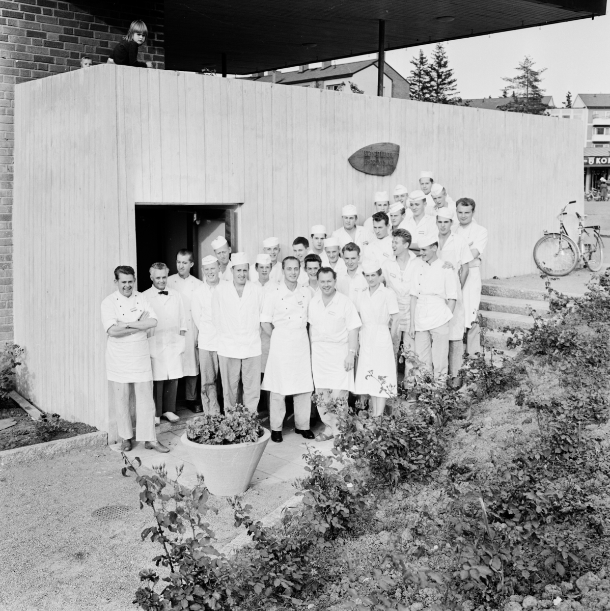 Elever på Konditorfackskolan, Västertorg, Uppsala, september 1961