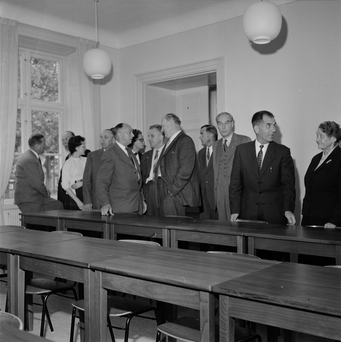 Uppsala Läns Landsting - avgående ordförande Elmroth och andra avgående ledamöte vid middag på Östgöta nation, Uppsala 1958