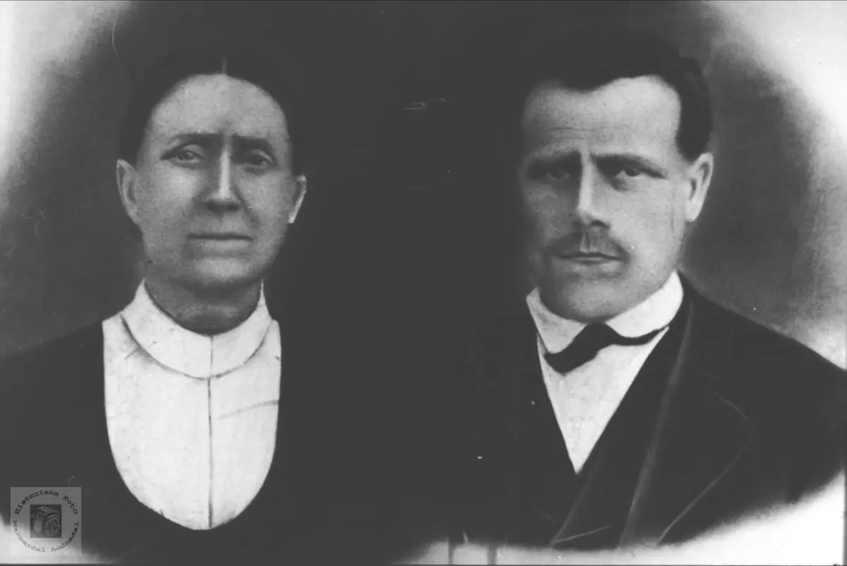 Portrett av ekteparet Targjer og Lars Trygsland, Bjelland.