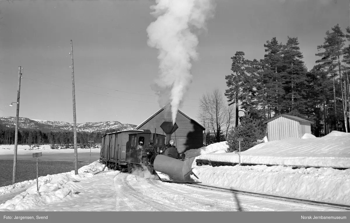 Damplokomotiv skifter på Byglandsfjord stasjon