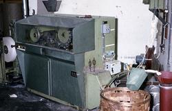 Maskin for falsing av fyrtsikkesker på Agnes Fyrstikkfabrikk