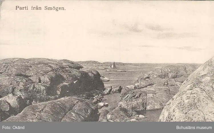 Tryckt text på kortet: "Parti från Smögen".