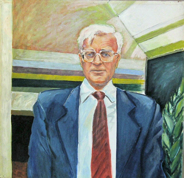 Porträtt i olja av Generaldirektör Ove Rainer.

Duken är fäst på en träskiva. En mässingsskylt med text: "Ove Rainer
Generaldirektör 1973-1982" tillhör.