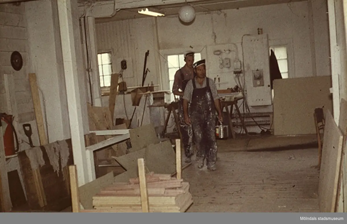 Interiör, fabrik. Lamellplast, våren/sommaren 1960.