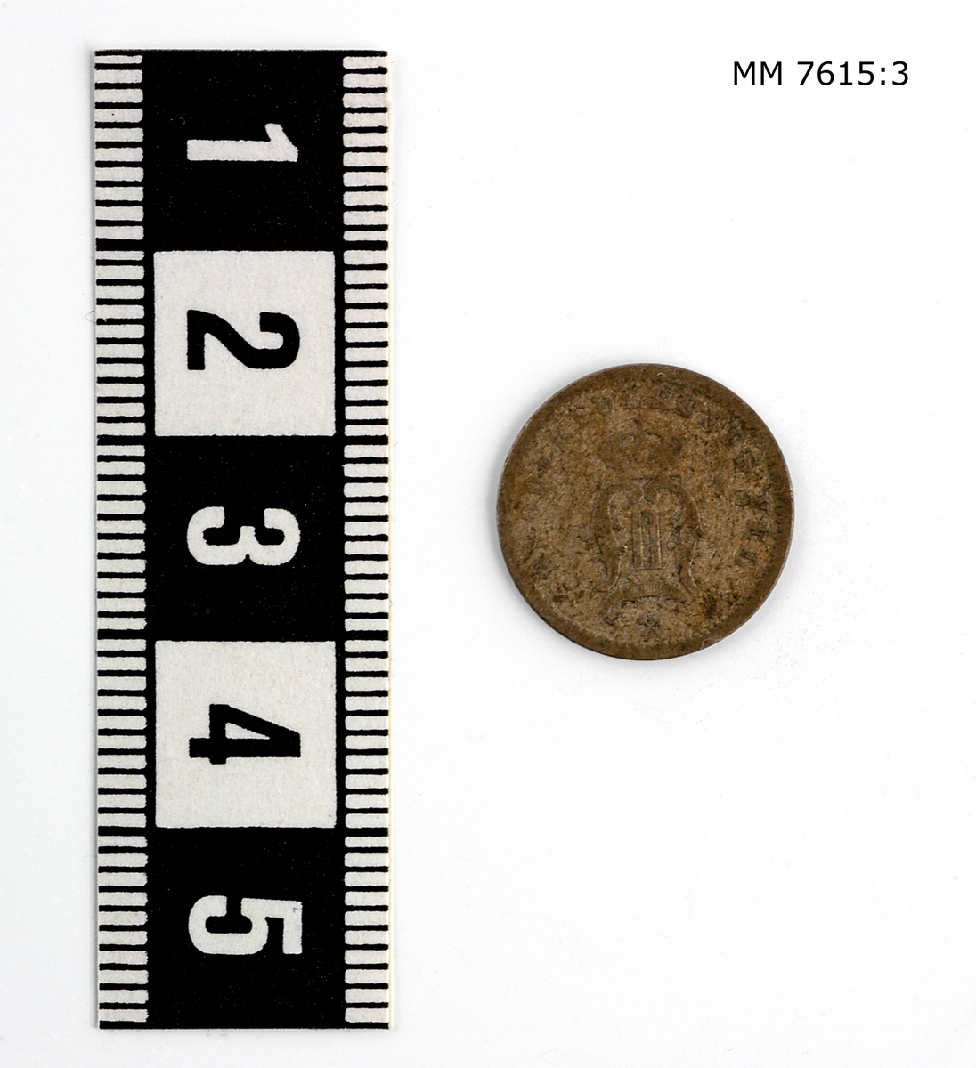 Mynt, svenskt av silver, 10 öre från år 1876 Oscar II:s tid.