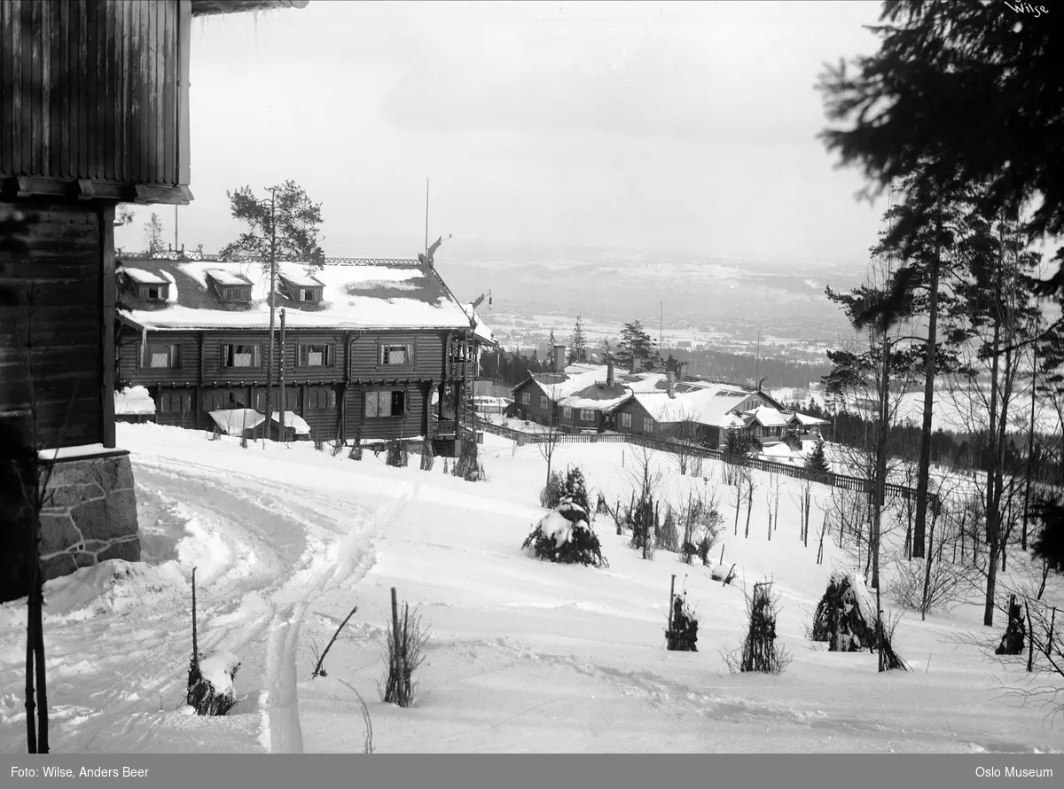 utsikt, Holmenkollen restaurant, snø