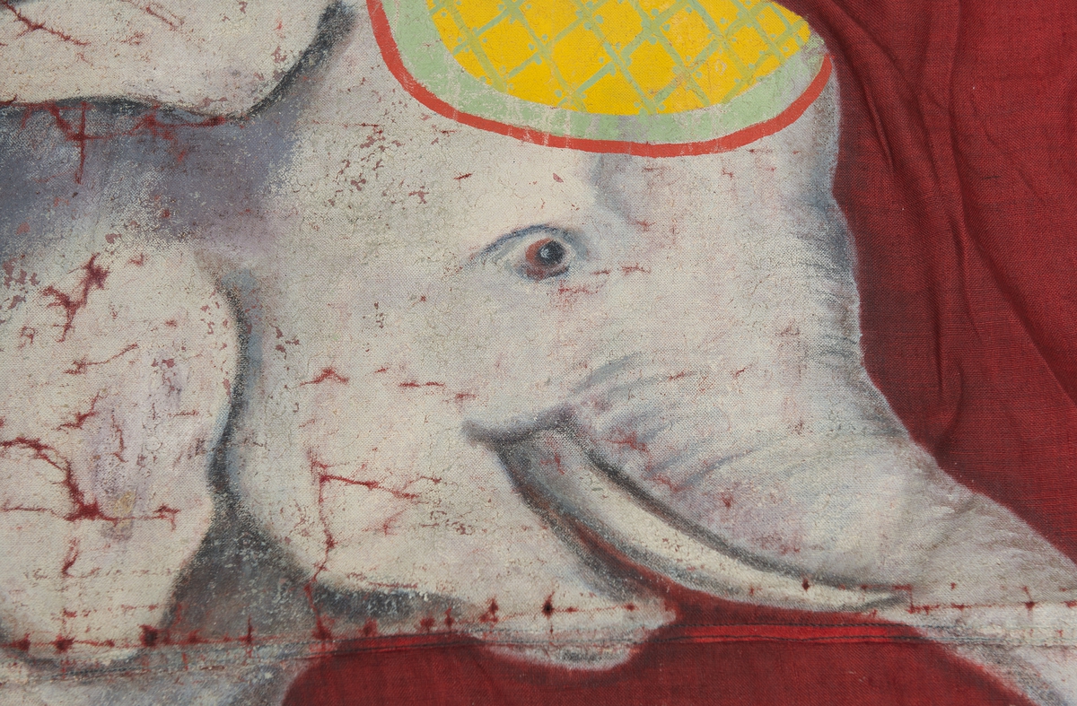 Siams flagga, mittpartiet med elefanten.