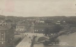 gate, Storgaten, hus, Kongsgården, bro, Bybroa, elv, Tista,