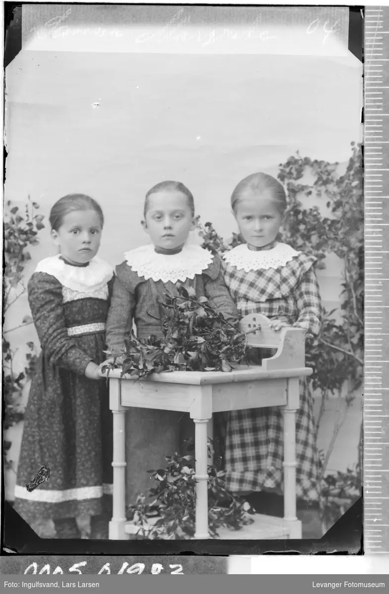 Portrett av tre jenter.