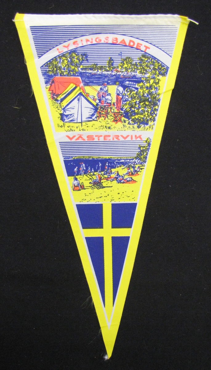 Cykelvimpel från Västervik. Motivet är tryckt  med motiv från Lysingsbadet.

Vimpeln ingår i en samling av 103 stycken.