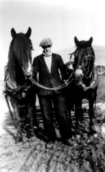 Johs. Furre sammen med "Store" og "Litj" Svarten under våron