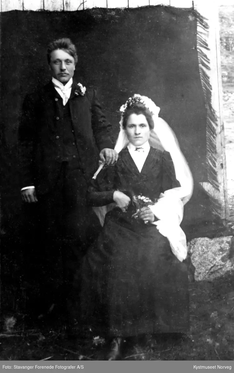 Erikka og Jens Hunnestad, brudebilde