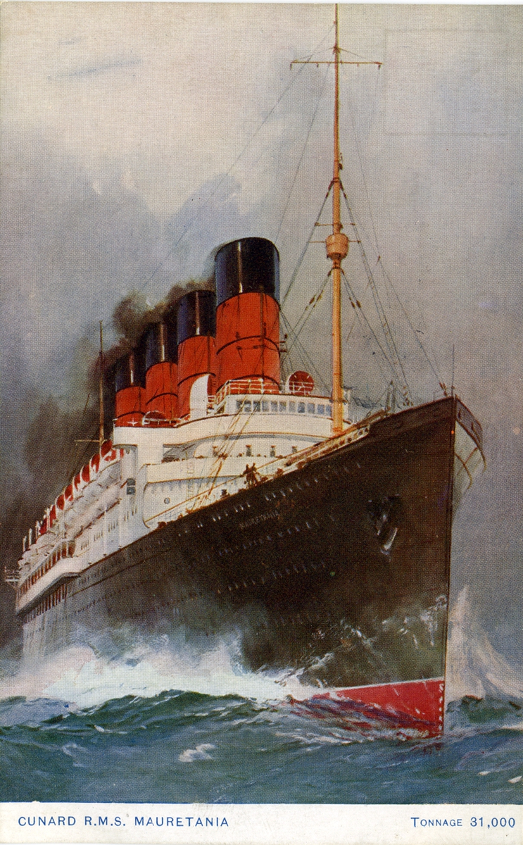 Cunard R.M.S. Mauretania. Tonnage 31,000