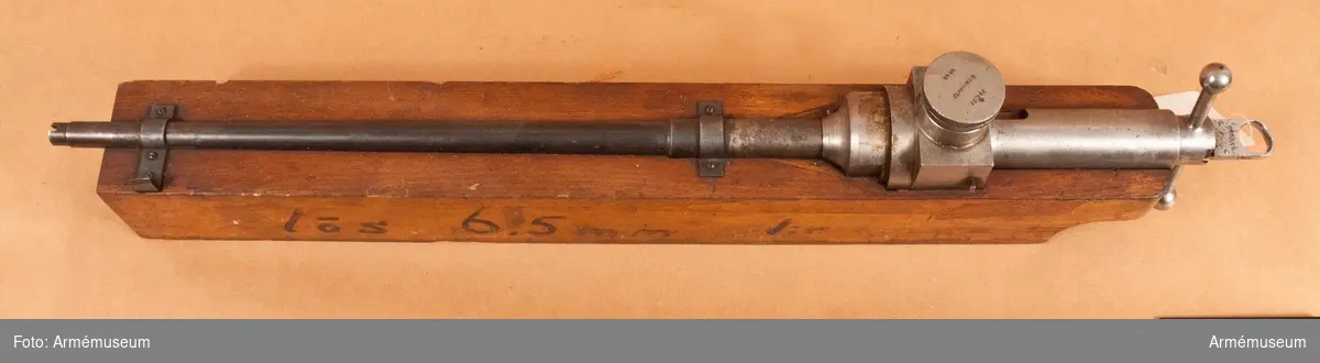 Ammunitionsprovningspipa 6,5 mm lös m/1910 Carl Gustafs stads gevärsfaktori.