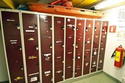 Låsbare skap for personlige eiendeler på Valhall QP.