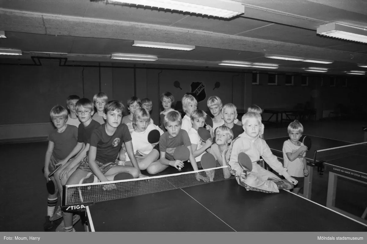 Bordtennisspelare från Lindome BTK i Almåshallen, Lindome, år 1983.

För mer information om bilden se under tilläggsinformation.