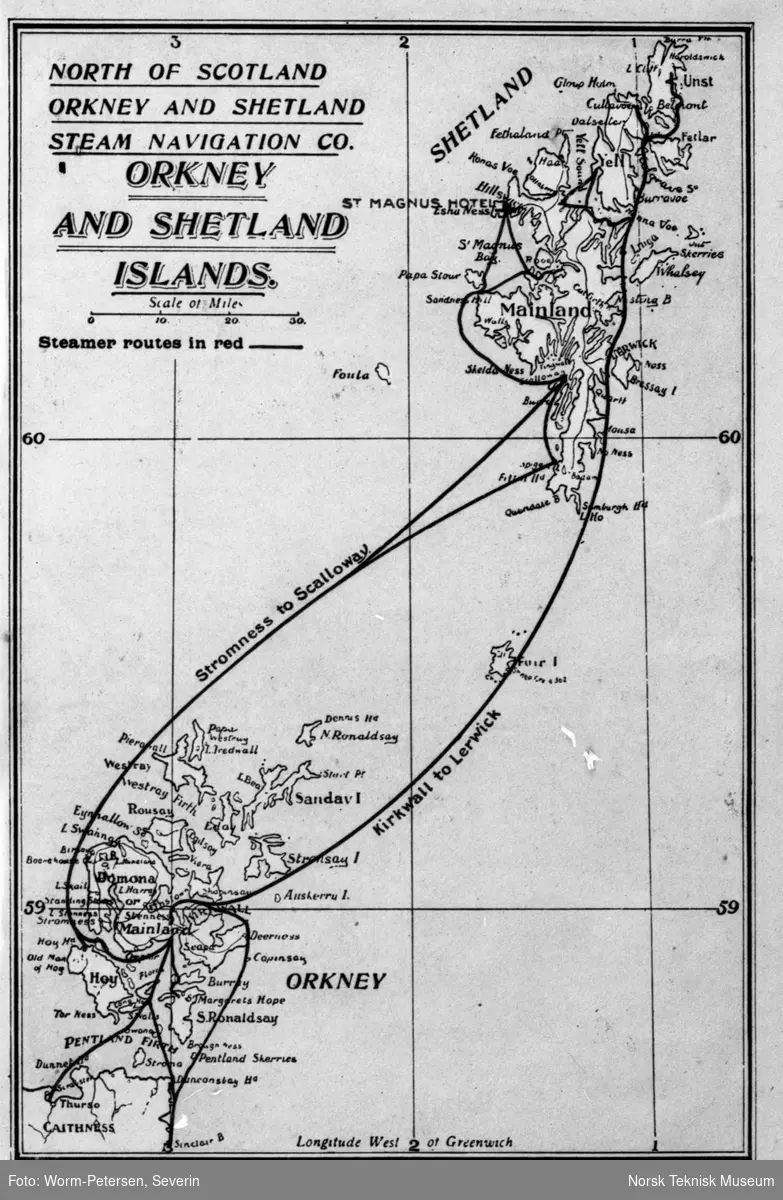 Kart over Shetland og Orkenøyene