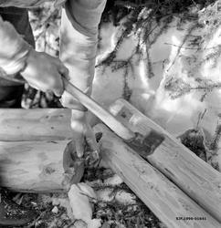 Klargjøring av tømmervending som skal hankekjøres.  Fotograf