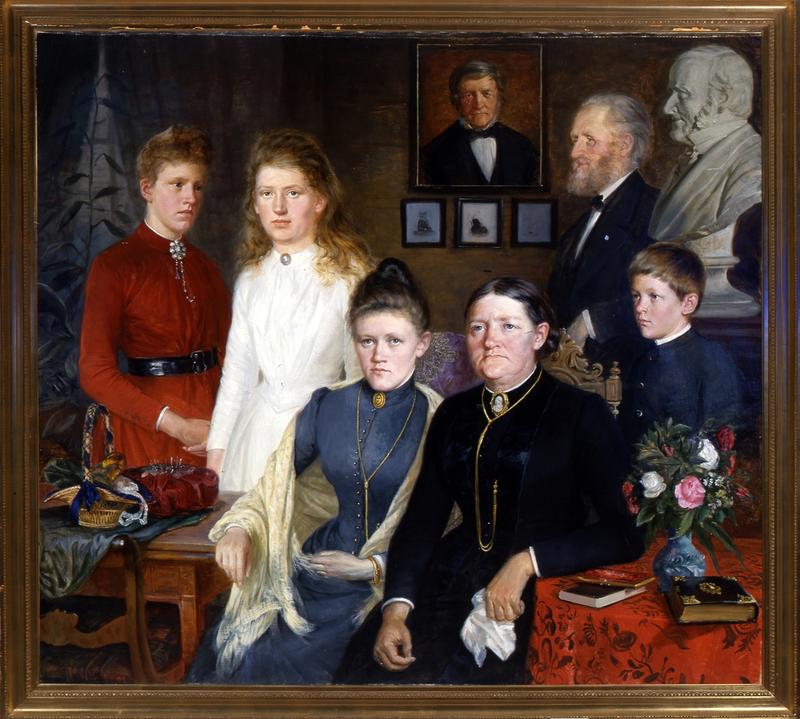 Maleri av Helge Væringsaasens familie, malt av Knud Bergslien